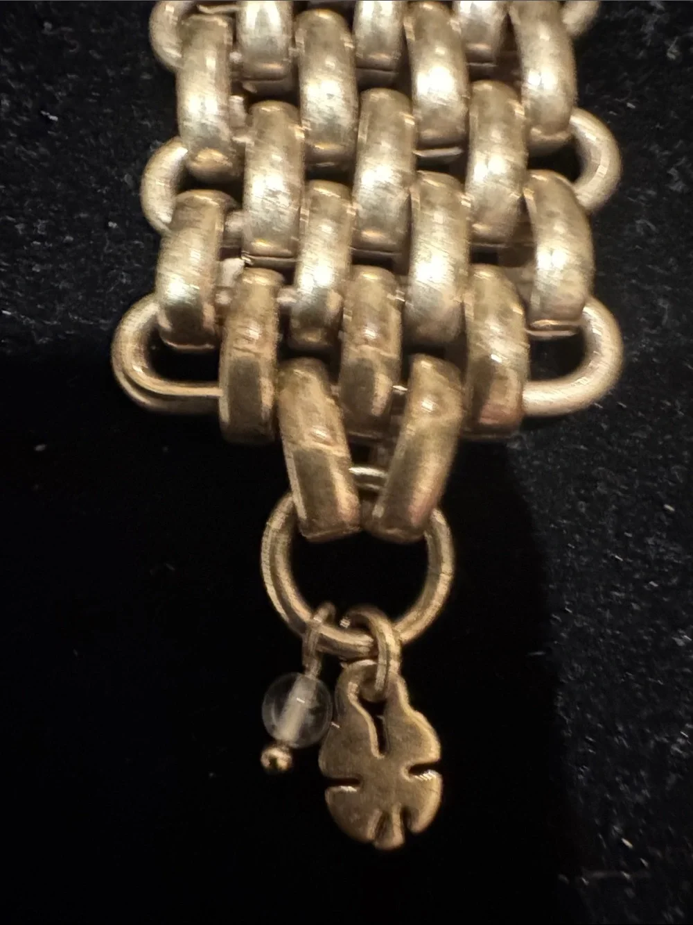 LUCKY BRAND ~ Chunky Gold Tone CHAIN Link Mesh BRACELET ~ 7.5